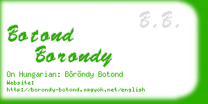 botond borondy business card