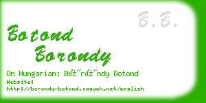 botond borondy business card